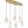 Luminaires Globo Lighting Suspension Globo GARRI Laiton, 6 lumières