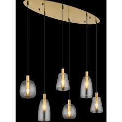 Luminaires Globo Lighting Suspension Globo GARRI Laiton, 6 lumières