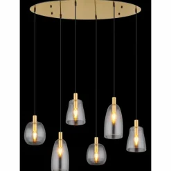Luminaires Globo Lighting Suspension Globo GARRI Laiton, 6 lumières