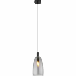Suspension Verre Fumé-Luminaires Globo Lighting Suspension Globo GARRI Noir, 1 lumière