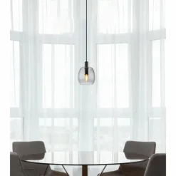 Suspension Verre Fumé-Luminaires Globo Lighting Suspension Globo GARRI Noir, 1 lumière
