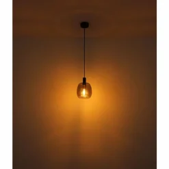 Suspension Verre Fumé-Luminaires Globo Lighting Suspension Globo GARRI Noir, 1 lumière