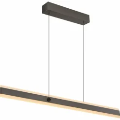 Luminaires Globo Lighting Suspension Globo GEBALDO LED Titane, 1 lumière, Télécommandes* Éclairage Led