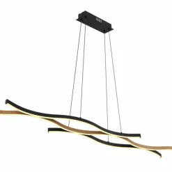 Lampes En Bois-Luminaires Globo Lighting Suspension Globo GERONIMO LED Couleur bois, Noir, 1 lumière