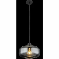 Suspension Verre Fumé-Luminaires Globo Lighting Suspension Globo GIUSEPPE Noir, 1 lumière