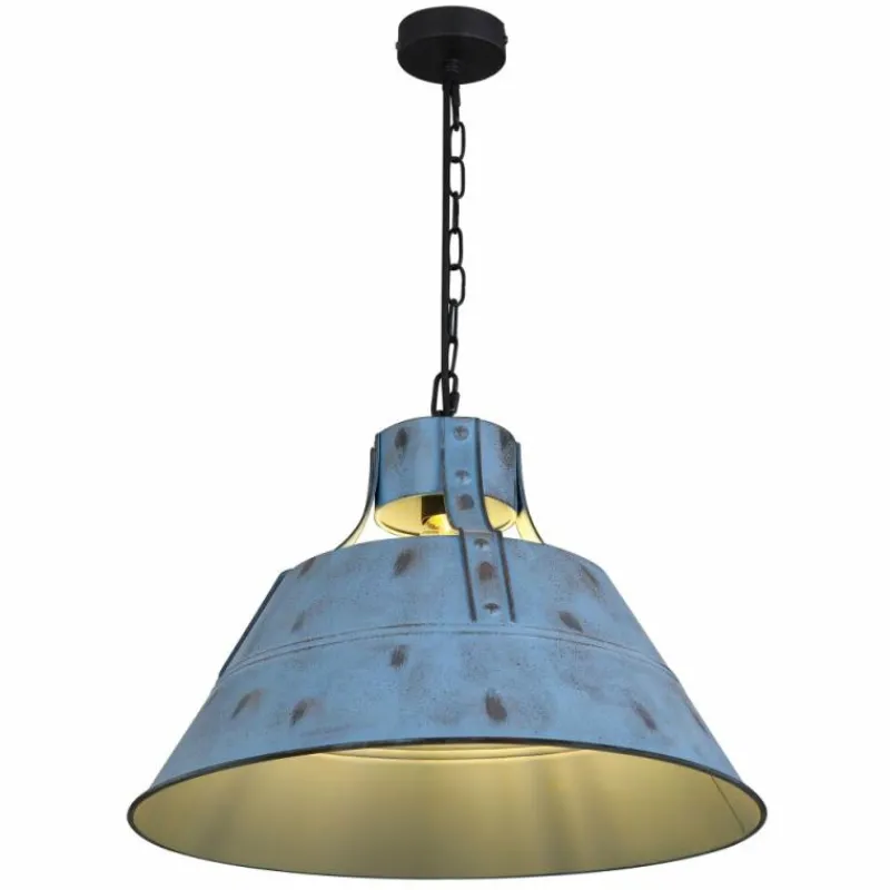 Lampes Industrielles-Luminaires Globo Lighting Suspension Globo GÜNTHER Bleu, Noir, 1 lumière