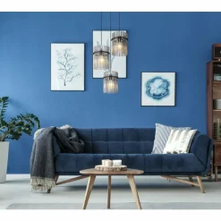 Suspension Verre Fumé-Luminaires Globo Lighting Suspension Globo GORLEY Noir, 3 lumières