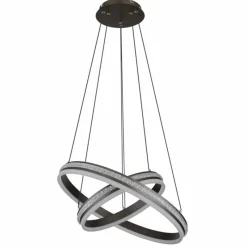 Luminaires Globo Lighting Suspension Globo GROUNI LED Titane, 1 lumière, Télécommandes* Éclairage Led