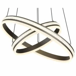 Luminaires Globo Lighting Suspension Globo GROUNI LED Titane, 1 lumière, Télécommandes* Éclairage Led