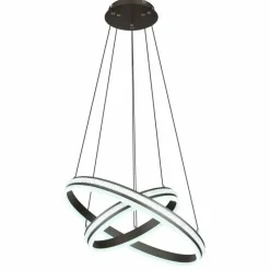 Luminaires Globo Lighting Suspension Globo GROUNI LED Titane, 1 lumière, Télécommandes* Éclairage Led