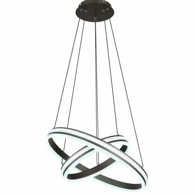 Luminaires Globo Lighting Suspension Globo GROUNI LED Titane, 1 lumière, Télécommandes* Éclairage Led