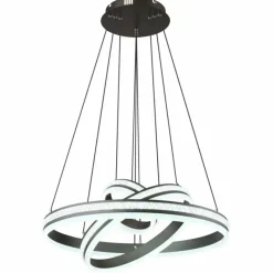 Luminaires Globo Lighting Suspension Globo GROUNI LED Titane, 1 lumière, Télécommandes* Suspensions