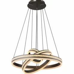 Luminaires Globo Lighting Suspension Globo GROUNI LED Titane, 1 lumière, Télécommandes* Suspensions