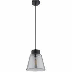 Suspension Verre Fumé-Luminaires Globo Lighting Suspension Globo GUMBA Noir, 1 lumière