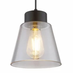 Suspension Verre Fumé-Luminaires Globo Lighting Suspension Globo GUMBA Noir, 1 lumière