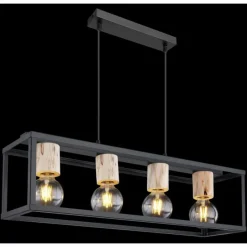 Luminaires Globo Lighting Suspension Globo HAGAR Noir, 4 lumières* Suspensions