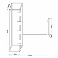 Luminaires Globo Lighting Suspension Globo HAGAR Noir, 4 lumières* Suspensions