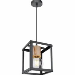 Luminaires Globo Lighting Suspension Globo HAGAR Noir, 1 lumière* Suspensions