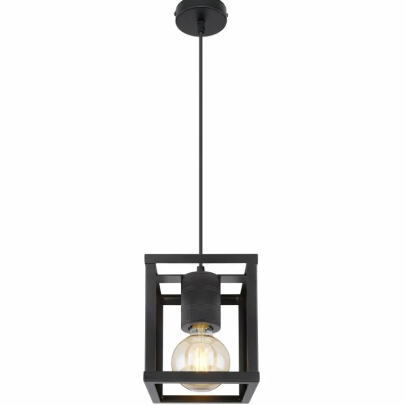 Lampes Vintages & Rétros-Luminaires Globo Lighting Suspension Globo HAGAR Noir, 1 lumière