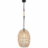 Style Boho-Chic-Luminaires Globo Lighting Suspension Globo HALIA Brun, Noir, 1 lumière
