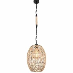 Style Boho-Chic-Luminaires Globo Lighting Suspension Globo HALIA Brun, Noir, 1 lumière