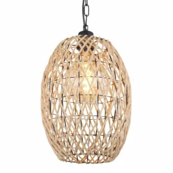 Style Boho-Chic-Luminaires Globo Lighting Suspension Globo HALIA Brun, Noir, 1 lumière