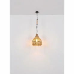 Style Boho-Chic-Luminaires Globo Lighting Suspension Globo HALIA Brun, Noir, 1 lumière