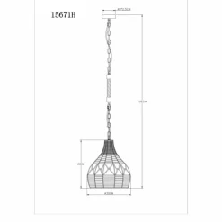 Style Boho-Chic-Luminaires Globo Lighting Suspension Globo HALIA Brun, Noir, 1 lumière