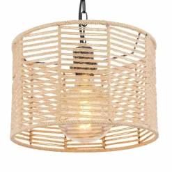 Style Boho-Chic-Luminaires Globo Lighting Suspension Globo HALIA Brun, Noir, 1 lumière