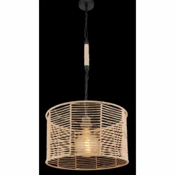 Style Boho-Chic-Luminaires Globo Lighting Suspension Globo HALIA Brun, Noir, 1 lumière