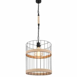 Style Boho-Chic-Luminaires Globo Lighting Suspension Globo HALIA Brun, Noir, 1 lumière