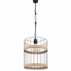 Style Boho-Chic-Luminaires Globo Lighting Suspension Globo HALIA Brun, Noir, 1 lumière