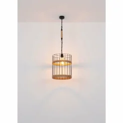 Style Boho-Chic-Luminaires Globo Lighting Suspension Globo HALIA Brun, Noir, 1 lumière