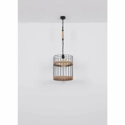 Style Boho-Chic-Luminaires Globo Lighting Suspension Globo HALIA Brun, Noir, 1 lumière
