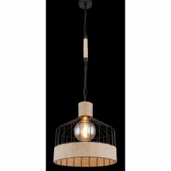 Style Boho-Chic-Luminaires Globo Lighting Suspension Globo HALIA Brun, Noir, 1 lumière