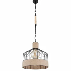 Style Boho-Chic-Luminaires Globo Lighting Suspension Globo HALIA Brun, Noir, 1 lumière
