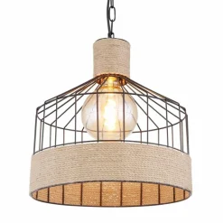 Style Boho-Chic-Luminaires Globo Lighting Suspension Globo HALIA Brun, Noir, 1 lumière