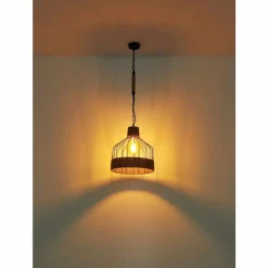 Style Boho-Chic-Luminaires Globo Lighting Suspension Globo HALIA Brun, Noir, 1 lumière