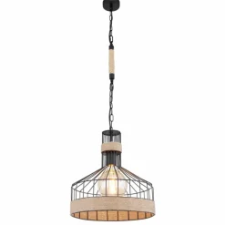 Style Boho-Chic-Luminaires Globo Lighting Suspension Globo HALIA Brun, Noir, 1 lumière