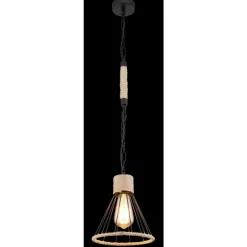 Style Boho-Chic-Luminaires Globo Lighting Suspension Globo HALIA Brun, Noir, 1 lumière