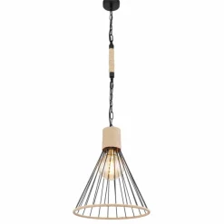 Style Boho-Chic-Luminaires Globo Lighting Suspension Globo HALIA Brun, Noir, 1 lumière