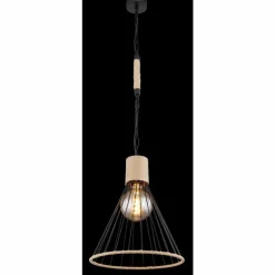 Style Boho-Chic-Luminaires Globo Lighting Suspension Globo HALIA Brun, Noir, 1 lumière