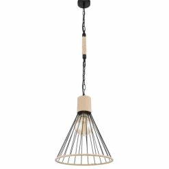 Style Boho-Chic-Luminaires Globo Lighting Suspension Globo HALIA Brun, Noir, 1 lumière