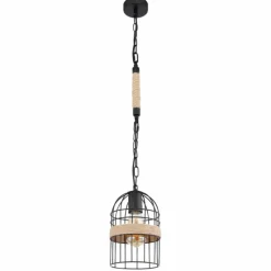 Style Boho-Chic-Luminaires Globo Lighting Suspension Globo HALIA Brun, Noir, 1 lumière