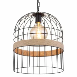 Style Boho-Chic-Luminaires Globo Lighting Suspension Globo HALIA Brun, Noir, 1 lumière