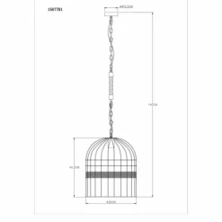 Style Boho-Chic-Luminaires Globo Lighting Suspension Globo HALIA Brun, Noir, 1 lumière
