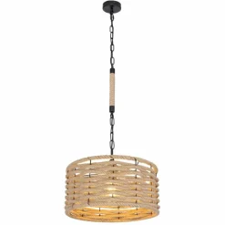 Style Boho-Chic-Luminaires Globo Lighting Suspension Globo HALIA Noir, 1 lumière