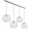 Luminaires Globo Lighting Suspension Globo HANAKO Chrome, 4 lumières* Suspensions