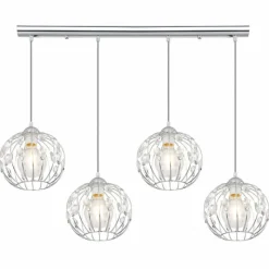 Luminaires Globo Lighting Suspension Globo HANAKO Chrome, 4 lumières* Suspensions