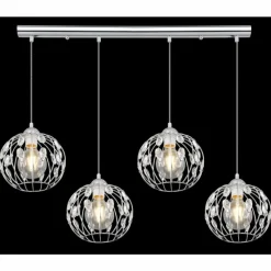 Luminaires Globo Lighting Suspension Globo HANAKO Chrome, 4 lumières* Suspensions